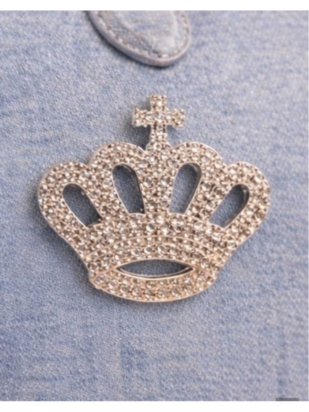 NEW Crown Rhinestone Brooch Silver Crystal Bag Charm Pin Petite Sparkle NWT